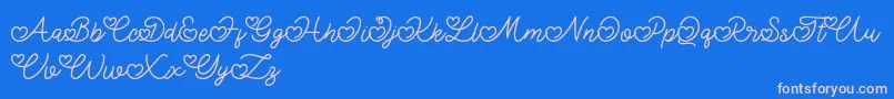 Lovely Valentine Font – Pink Fonts on Blue Background