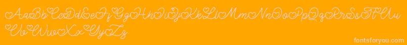 Lovely Valentine Font – Pink Fonts on Orange Background