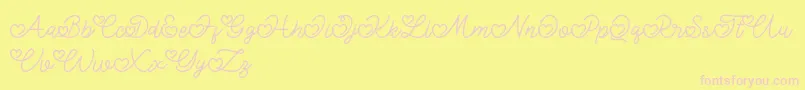 Lovely Valentine Font – Pink Fonts on Yellow Background