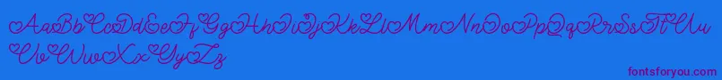 Lovely Valentine-Schriftart – Violette Schriften auf blauem Hintergrund