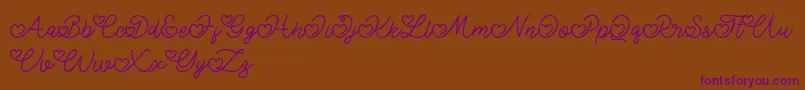 Lovely Valentine-Schriftart – Violette Schriften auf braunem Hintergrund