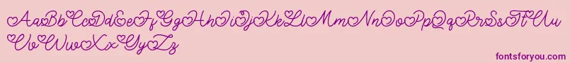 Lovely Valentine Font – Purple Fonts on Pink Background