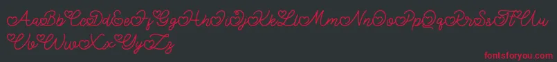 Lovely Valentine Font – Red Fonts on Black Background