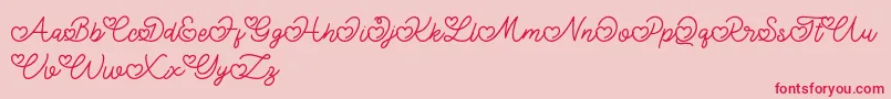 Lovely Valentine-Schriftart – Rote Schriften auf rosa Hintergrund