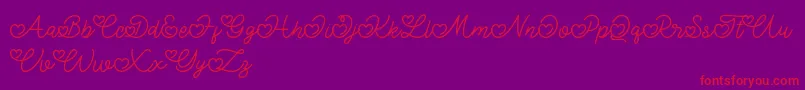 Lovely Valentine Font – Red Fonts on Purple Background