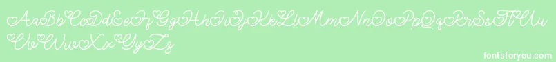 Lovely Valentine Font – White Fonts on Green Background