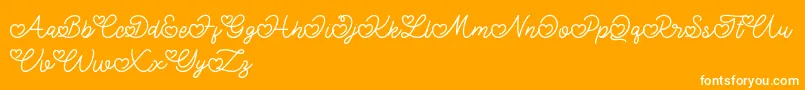 Lovely Valentine-Schriftart – Weiße Schriften auf orangefarbenem Hintergrund