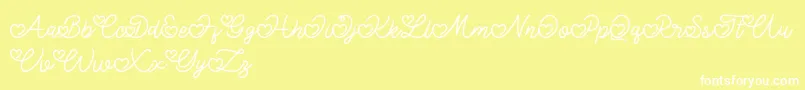 Lovely Valentine Font – White Fonts on Yellow Background