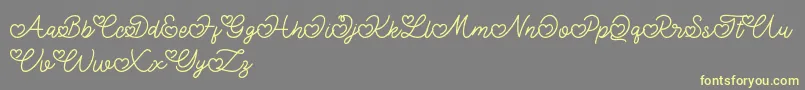 Lovely Valentine Font – Yellow Fonts on Gray Background