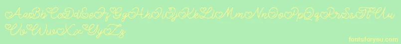 Lovely Valentine Font – Yellow Fonts on Green Background