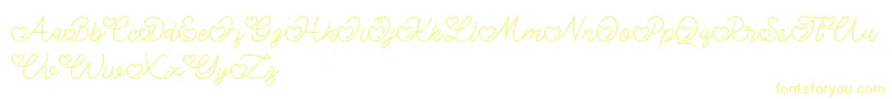 Lovely Valentine-Schriftart – Gelbe Schriften auf weißem Hintergrund