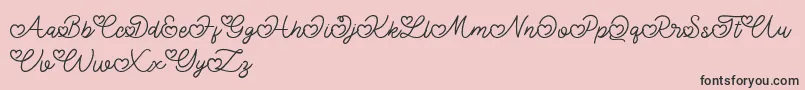 Lovely Valentine-Schriftart – Schwarze Schriften auf rosa Hintergrund