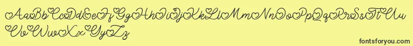 Lovely Valentine Font – Black Fonts on Yellow Background