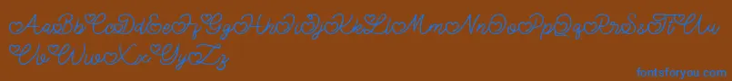 fuente Lovely Valentine – Fuentes Azules Sobre Fondo Marrón