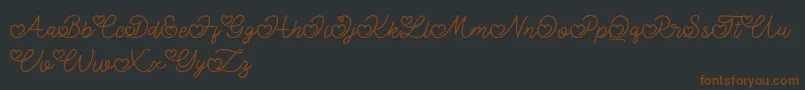 Lovely Valentine-fontti – ruskeat fontit mustalla taustalla