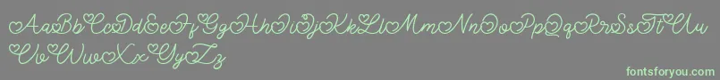 Police Lovely Valentine – polices vertes sur fond gris