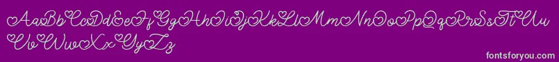 Lovely Valentine Font – Green Fonts on Purple Background