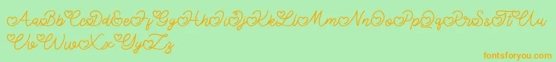 fuente Lovely Valentine – Fuentes Naranjas Sobre Fondo Verde