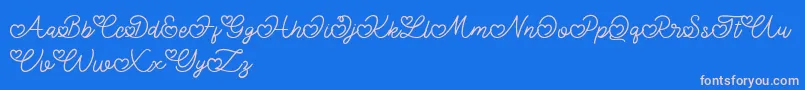 Lovely Valentine Font – Pink Fonts on Blue Background