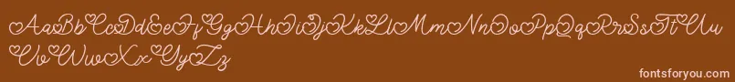 Fonte Lovely Valentine – fontes rosa em um fundo marrom