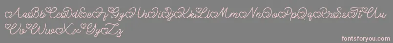 Lovely Valentine-fontti – vaaleanpunaiset fontit harmaalla taustalla