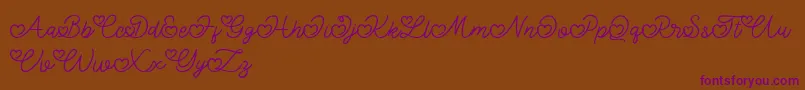 Lovely Valentine-fontti – violetit fontit ruskealla taustalla