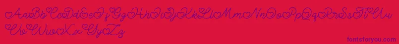 Police Lovely Valentine – polices violettes sur fond rouge