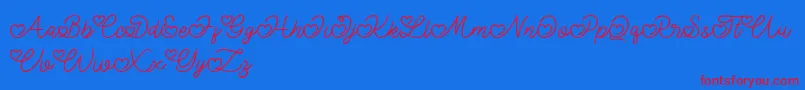 Police Lovely Valentine – polices rouges sur fond bleu