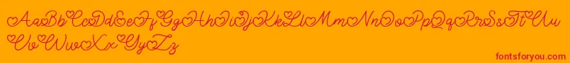 fuente Lovely Valentine – Fuentes Rojas Sobre Fondo Naranja