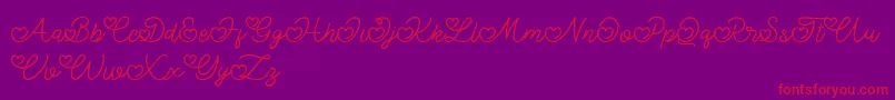 Lovely Valentine-Schriftart – Rote Schriften auf violettem Hintergrund
