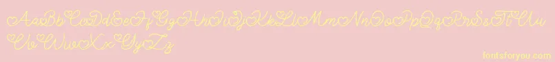 Police Lovely Valentine – polices jaunes sur fond rose