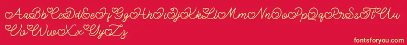 Lovely Valentine-fontti – keltaiset fontit punaisella taustalla
