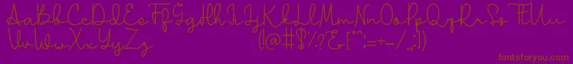 Lovely-Schriftart – Braune Schriften auf violettem Hintergrund