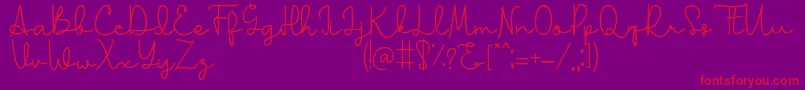 Lovely-Schriftart – Rote Schriften auf violettem Hintergrund