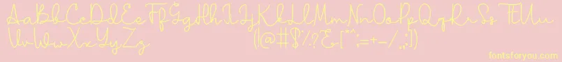 Lovely Font – Yellow Fonts on Pink Background