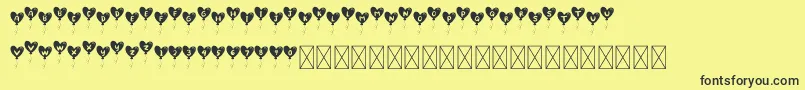 LovelyBalloon Font – Black Fonts on Yellow Background