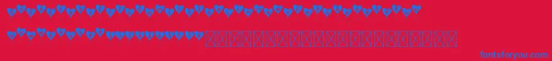 LovelyBalloon-Schriftart – Blaue Schriften auf rotem Hintergrund