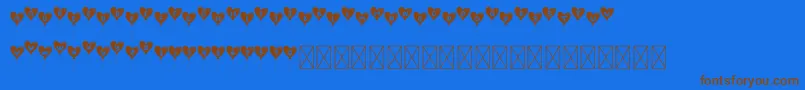 LovelyBalloon-Schriftart – Braune Schriften auf blauem Hintergrund