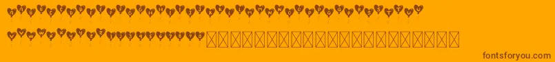 Weitere Informationen zur LovelyBalloon-Schriftart LovelyBalloon-Schriftart – Braune Schriften auf orangefarbenem Hintergrund