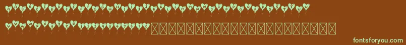 Czcionka LovelyBalloon – zielone czcionki na brązowym tle