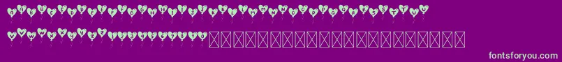 LovelyBalloon Font – Green Fonts on Purple Background
