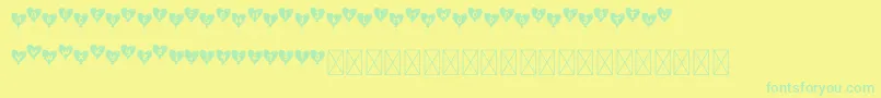 Czcionka LovelyBalloon – zielone czcionki na żółtym tle