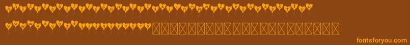 LovelyBalloon Font – Orange Fonts on Brown Background