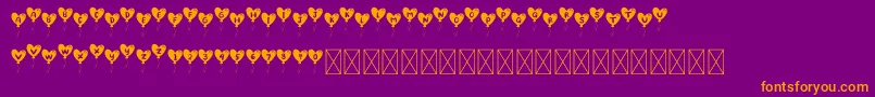 Fonte LovelyBalloon – fontes laranjas em um fundo violeta