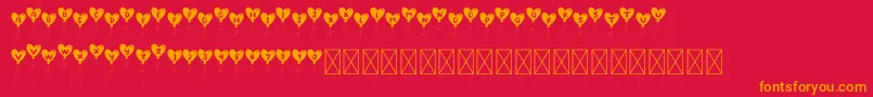 LovelyBalloon Font – Orange Fonts on Red Background