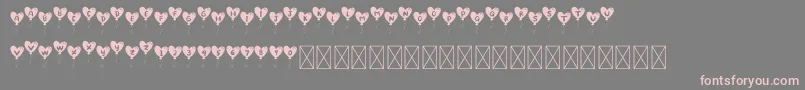 フォントLovelyBalloon – 灰色の背景にピンクのフォント