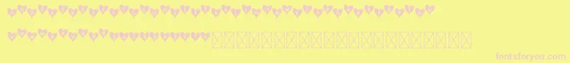 フォントLovelyBalloon – ピンクのフォント、黄色の背景