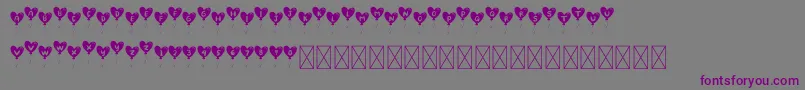 Шрифт LovelyBalloon – фиолетовые шрифты на сером фоне