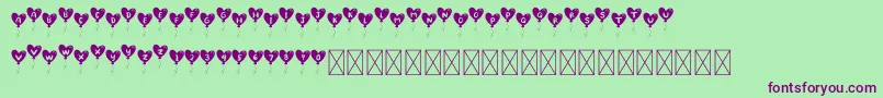 LovelyBalloon Font – Purple Fonts on Green Background