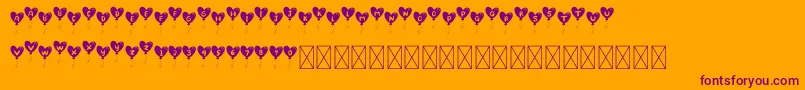 LovelyBalloon Font – Purple Fonts on Orange Background